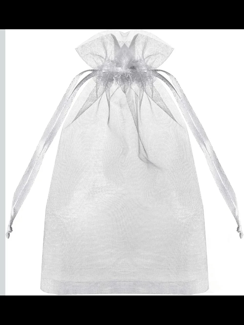 White Organza Drawstring Bag 4x6-25qty!